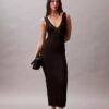 Vestido Midi em Viscoza Canelada Vestido Midi em Viscoza Canelada