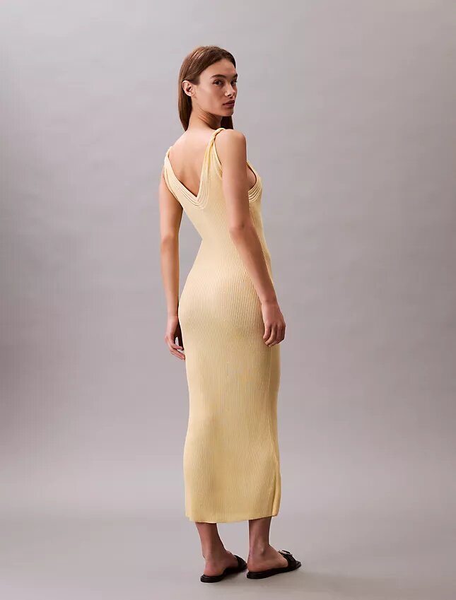 Vestido Midi em Viscoza Canelada Vestido Midi em Viscoza Canelada