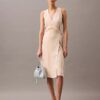 Vestido Midi Envolvente com Riscas Fluidas Vestido Midi Envolvente com Riscas Fluidas