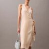 Vestido Midi Envolvente com Riscas Fluidas Vestido Midi Envolvente com Riscas Fluidas