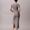 Vestido midi justo elástico liso Vestido midi justo elástico liso