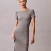 Vestido midi justo elástico liso Vestido midi justo elástico liso