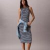 Vestido Midi Monologo com Risca Canelada