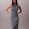 Vestido Midi Monologo com Risca Canelada