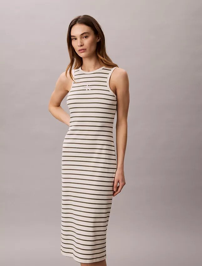 Vestido Midi Monologo com Risca Canelada Vestido Midi Monologo com Risca Canelada