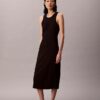 Vestido Midi Sem Mangas com Logótipo Calvin Klein Vestido Midi Sem Mangas com Logótipo Calvin Klein