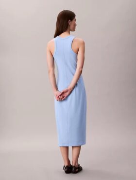 Vestido Midi Sem Mangas com Logótipo Calvin Klein