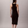Vestido Midi Sem Mangas com Logótipo Calvin Klein Vestido Midi Sem Mangas com Logótipo Calvin Klein