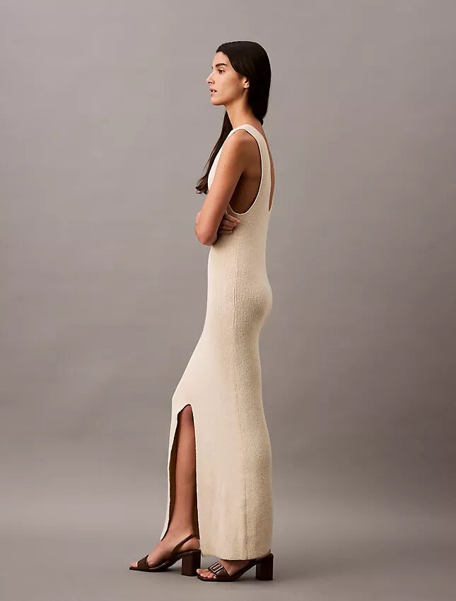 Vestido Midi Sem Mangas em Bouclé Vestido Midi Sem Mangas em Bouclé