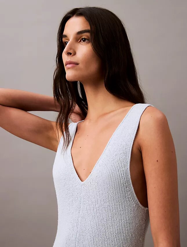 Vestido Midi Sem Mangas em Bouclé Vestido Midi Sem Mangas em Bouclé