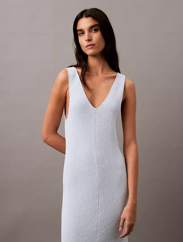 Vestido Midi Sem Mangas em Bouclé Vestido Midi Sem Mangas em Bouclé