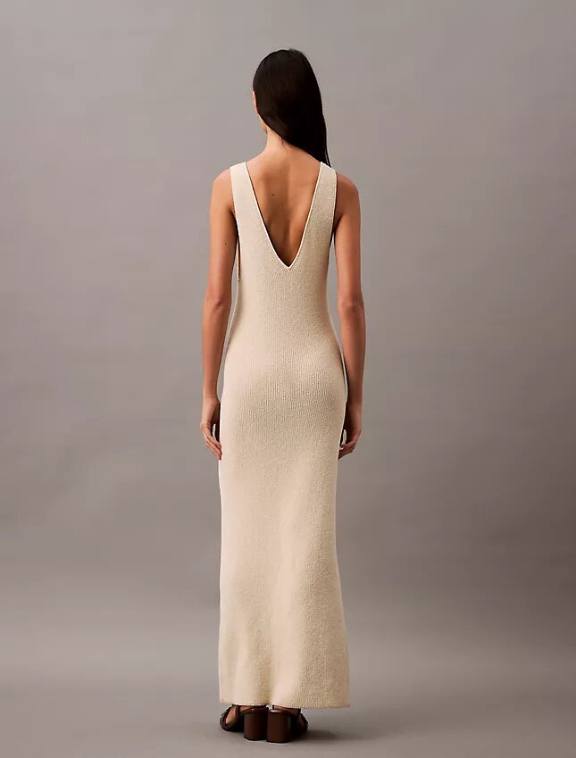 Vestido Midi Sem Mangas em Bouclé Vestido Midi Sem Mangas em Bouclé
