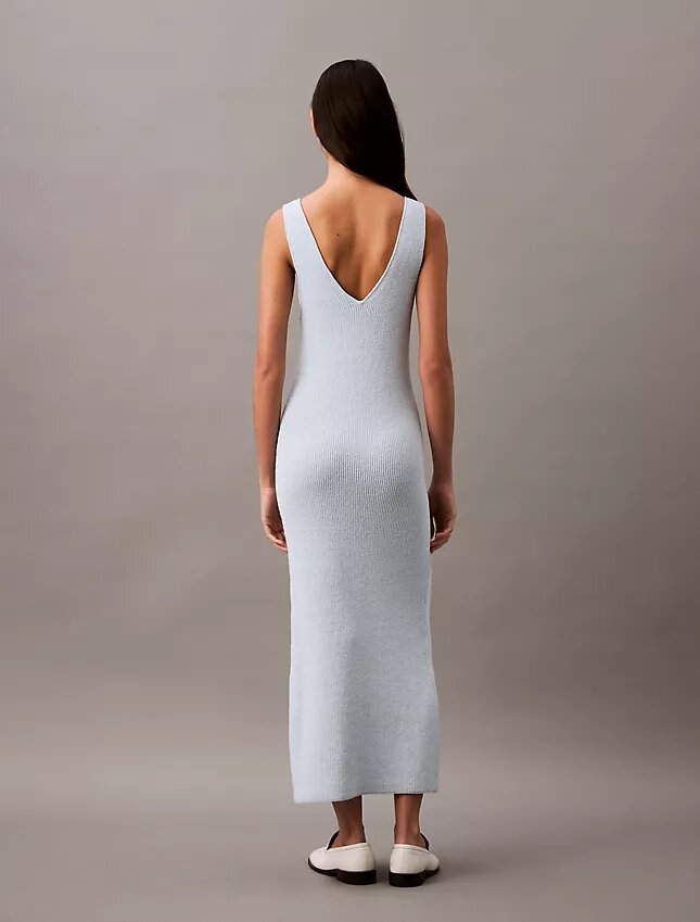 Vestido Midi Sem Mangas em Bouclé Vestido Midi Sem Mangas em Bouclé