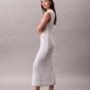 Vestido midi sem mangas em malha Vestido midi sem mangas em malha