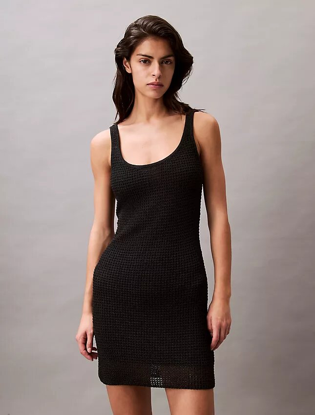 Vestido mini com ponto de malha Vestido mini com ponto de malha