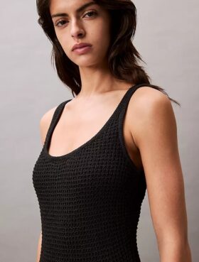 Vestido mini com ponto de malha