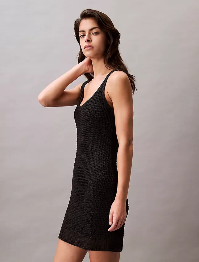 Vestido mini com ponto de malha Vestido mini com ponto de malha