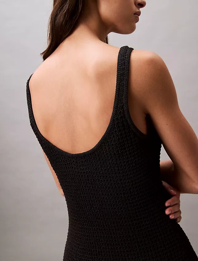 Vestido mini com ponto de malha Vestido mini com ponto de malha
