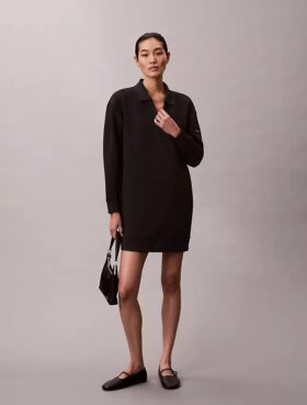 Vestido mini de malha polo suave