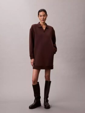 Vestido mini de malha polo suave