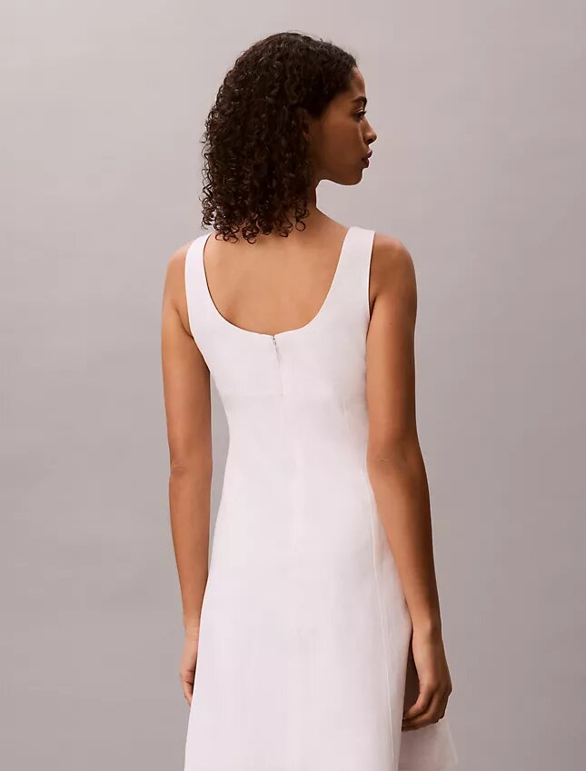 Vestido mini em mistura de linho Vestido mini em mistura de linho