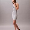 Vestido mini sem mangas com logótipo em malha de algodão Vestido mini sem mangas com logótipo em malha de algodão