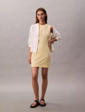 Vestido mini sem mangas com logótipo gráfico