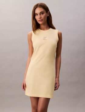 Vestido mini sem mangas com logótipo gráfico