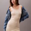 Vestido mini sem mangas com logótipo gráfico em malha de algodão
