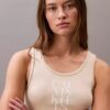 Vestido mini sem mangas com logótipo gráfico em malha de algodão