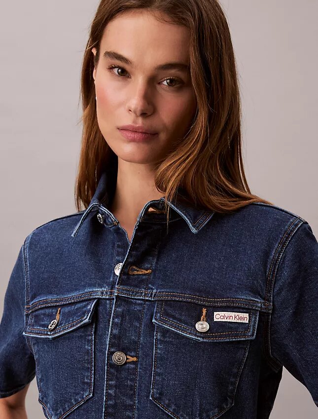 Vestido Mini Trucker em Denim Vestido Mini Trucker em Denim