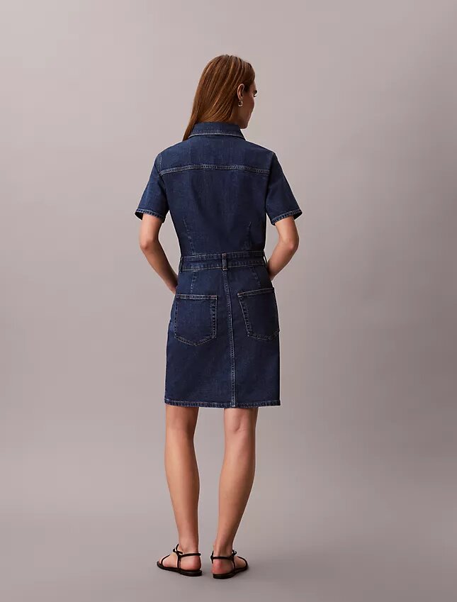 Vestido Mini Trucker em Denim Vestido Mini Trucker em Denim