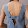 Vestido reto em Denim com decote em V Vestido reto em Denim com decote em V