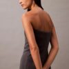Vestido sem alças em mistura de lã escovada Vestido sem alças em mistura de lã escovada