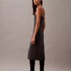 Vestido sem alças em mistura de lã escovada Vestido sem alças em mistura de lã escovada