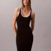 Vestido sem mangas com acabamentos em blocos de cor