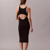 Vestido sem mangas com acabamentos em blocos de cor