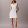 Vestido sem mangas com fecho de correr de 1/4 em malha felpuda Vestido sem mangas com fecho de correr de 1/4 em malha felpuda