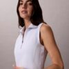 Vestido sem mangas com fecho de correr de 1/4 em malha felpuda Vestido sem mangas com fecho de correr de 1/4 em malha felpuda