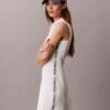 Vestido sem mangas com fecho de correr de 1/4 em malha felpuda Vestido sem mangas com fecho de correr de 1/4 em malha felpuda
