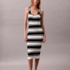 Vestido sem mangas midi em malha de algodão