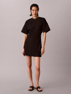 Vestido T-shirt com logótipo em malha interlock