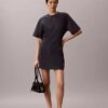 Vestido T-shirt com logótipo em malha interlock Vestido T-shirt com logótipo em malha interlock