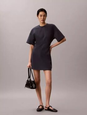 Vestido T-shirt com logótipo em malha interlock